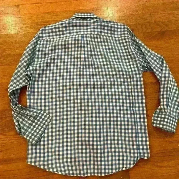 Peter Millar button down size large blue and white gingham plaid business casual - Picture 2 of 4